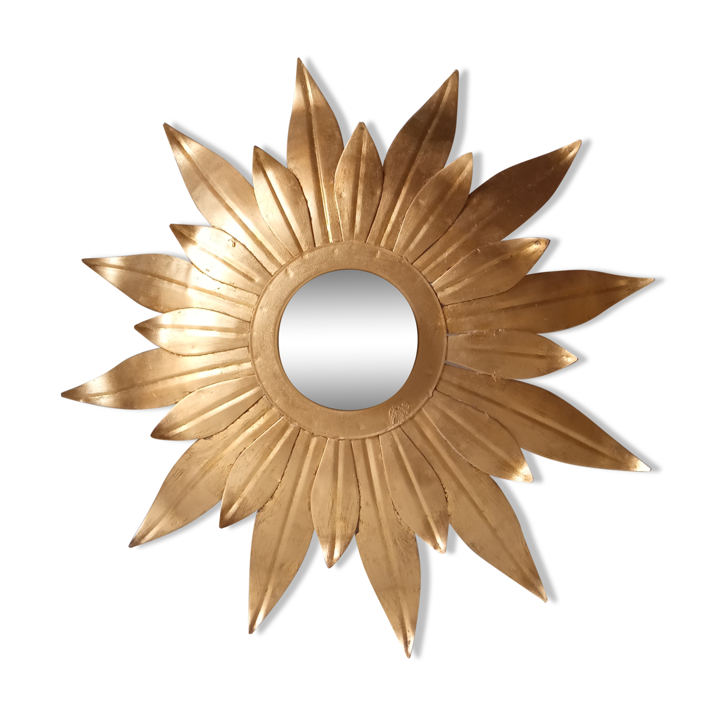 Plafonnier métal doré vintage