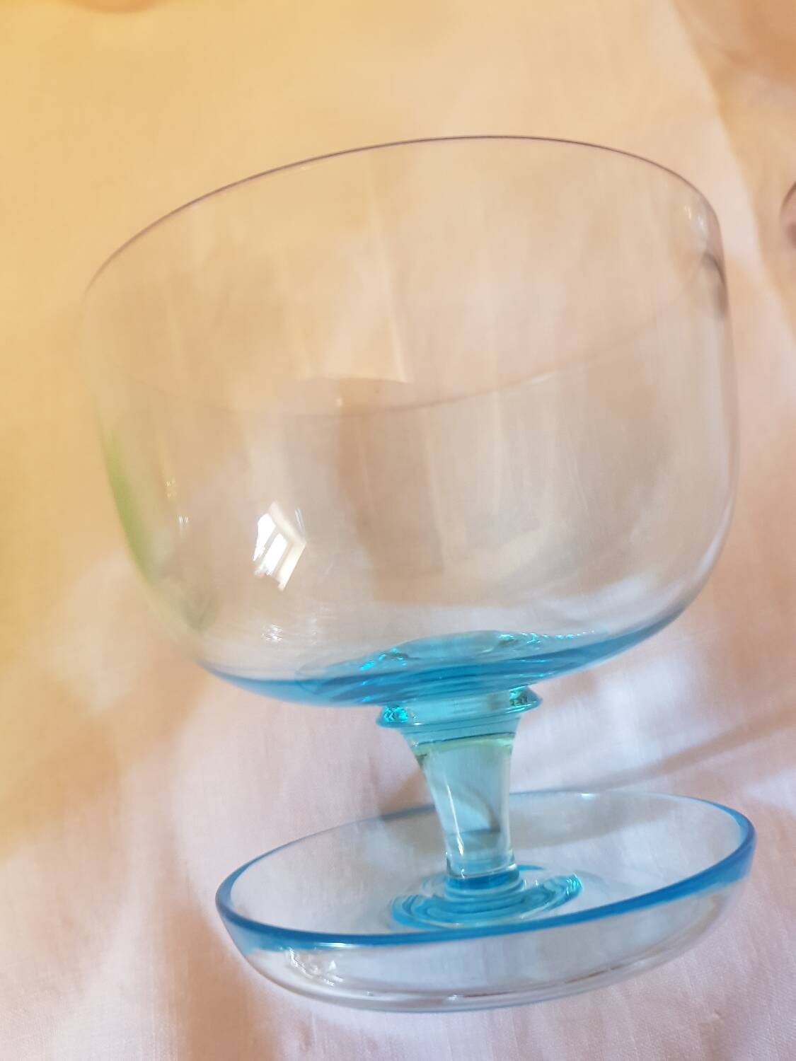 Set of 6 coloured stem glasses