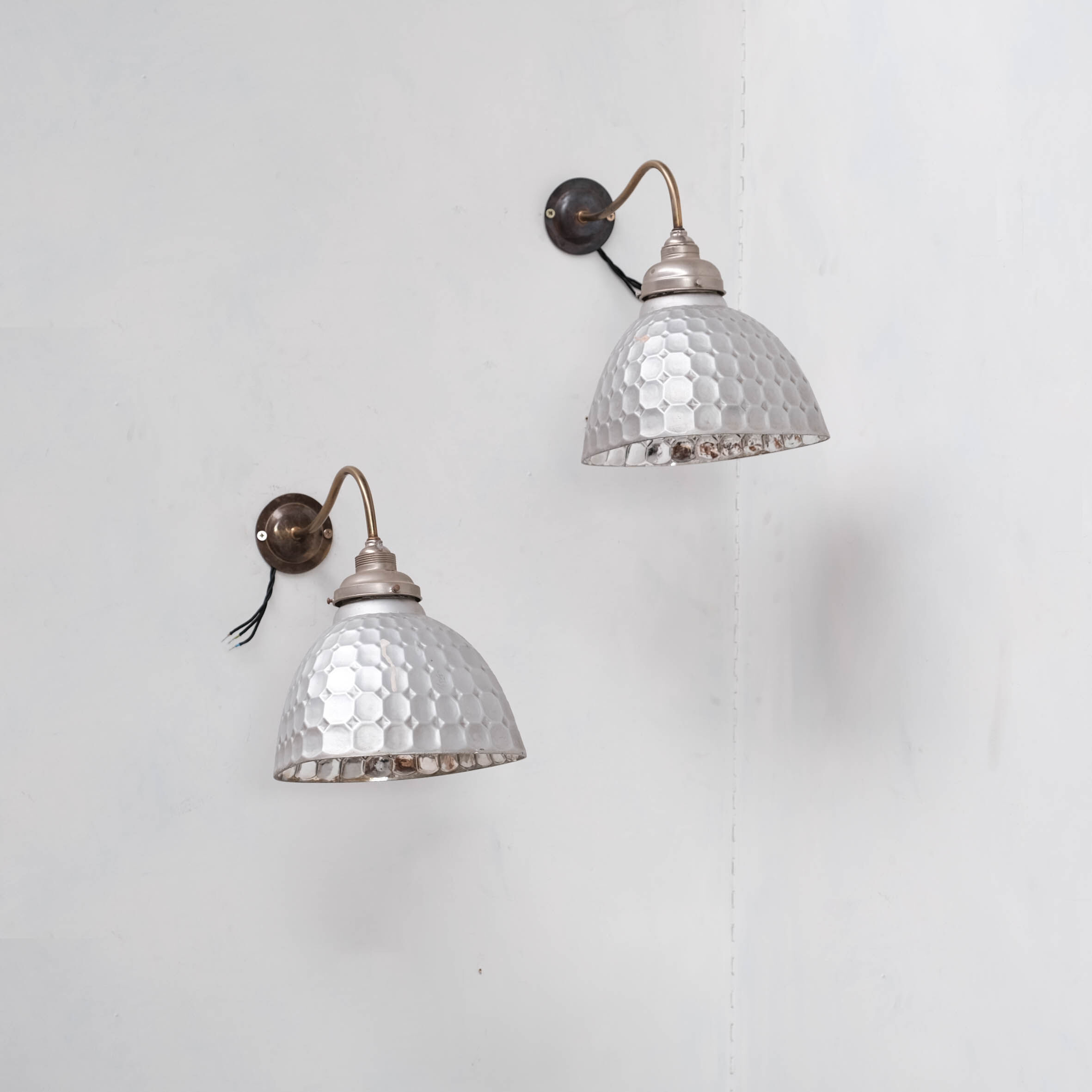 Pair of Antique Mercury Glass Wall Lights