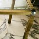 Vintage brass fluted side table & chrome — Romeo Rega 1970