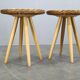 Pair of uluv rattan side tables by jan kalous, 1970s
