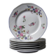 7 dessert plates Bernardaud Limoges porcelain with floral decoration from the 1920s to 1950s.