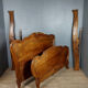 Louis XV bed in blond walnut around 1880-1900