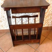 Magazine holder in varnished wood / vintage 60s