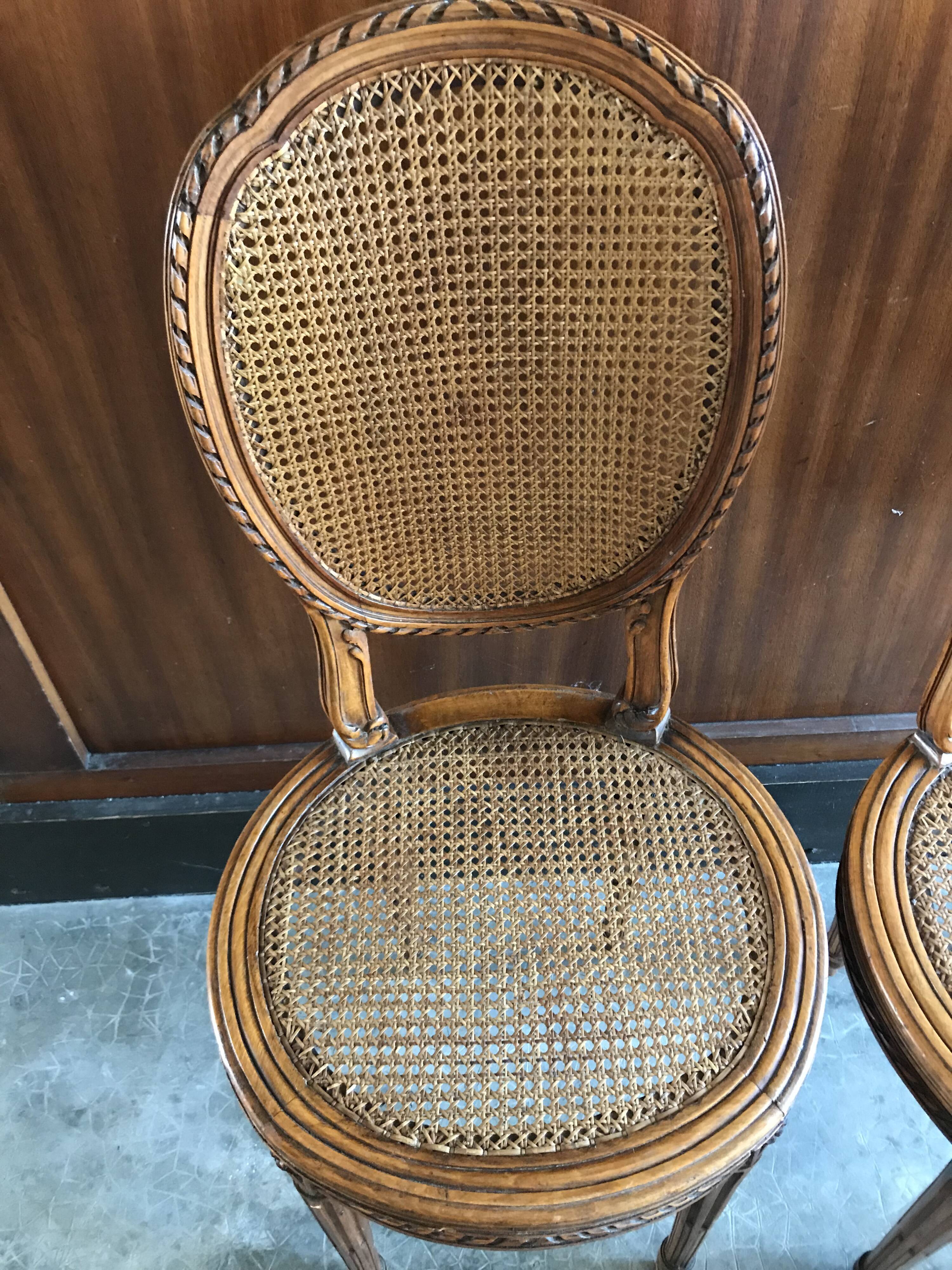 Duo of canned chairs