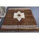 Vintage Turkish Hand-Knotted Wool Cotton Brown Kilim Area Rug 148x198