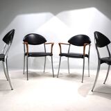 Set of four Coro dining chairs by Luigi Origlia, 1980