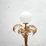 Vintage palm lamp in gilded metal