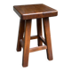 Vintage square farmhouse stool in solid wood from the 1960s.