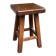Vintage square farmhouse stool in solid wood from the 1960s.