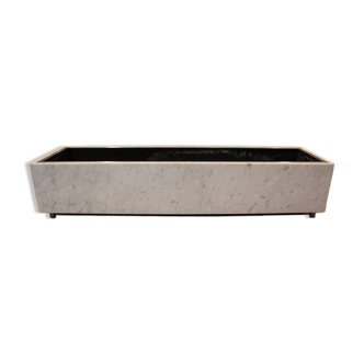 Large 1960s Knoll Style Marble and Brushed Steel Planter