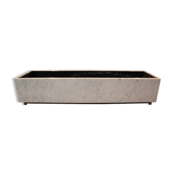 Large 1960s Knoll Style Marble and Brushed Steel Planter