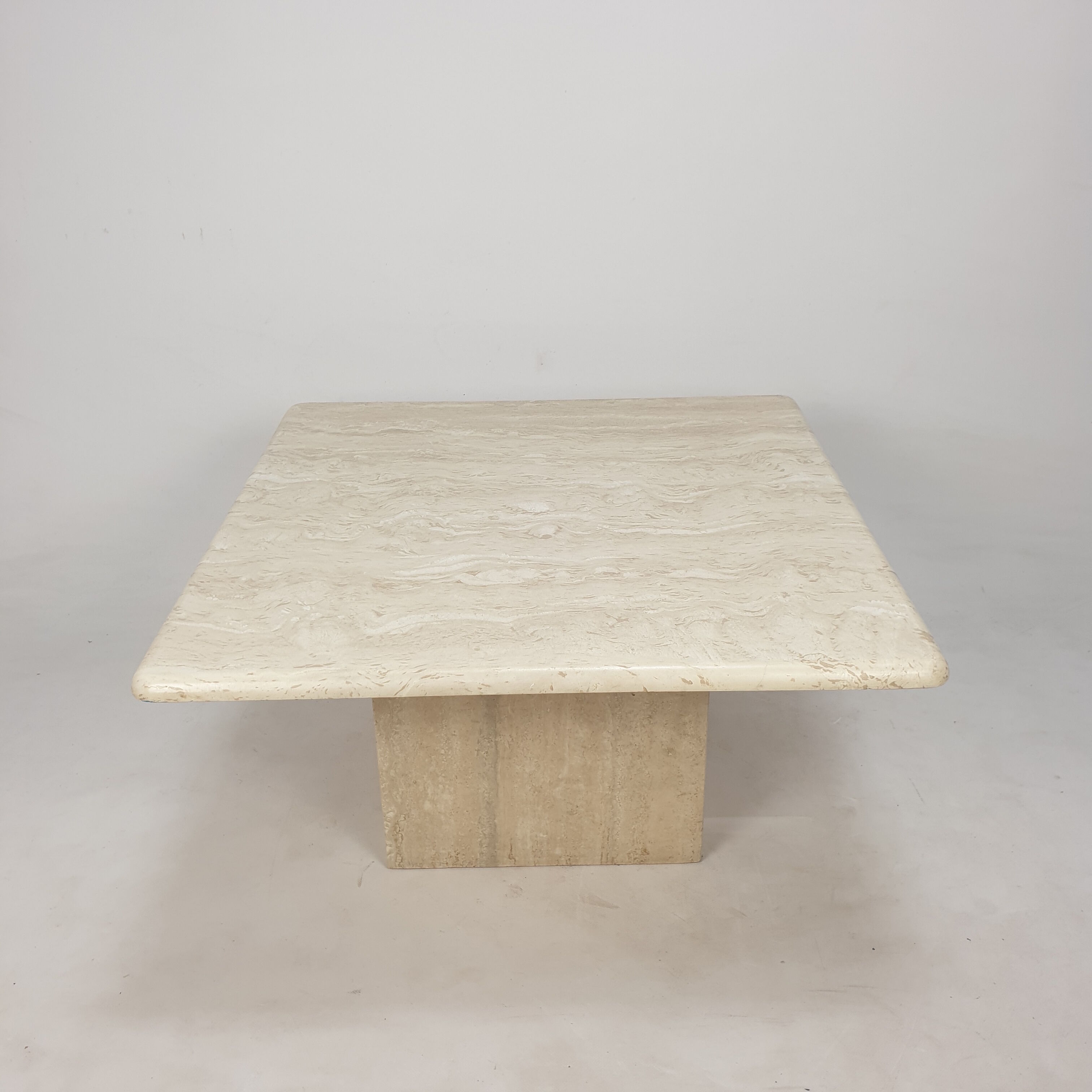 Italian Travertine Coffee Table, 1980s