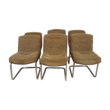 Suite de 6 fauteuils années 1970