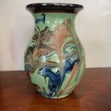 Vintage flamed glazed terracotta vase