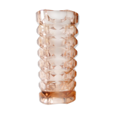 Glass faceted vase pink