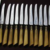 24 knives handle horn and ferrules worked