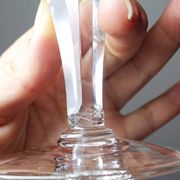 Antique service of 6 cut crystal glasses attributed to Moser, Bohemia.