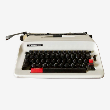 Machine à écrire Hermes Baby blanche