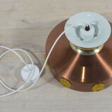 Scandinavian ceiling lamp copper & glass, Denmark, 1960s