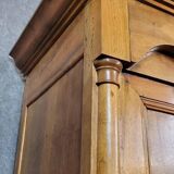 Exceptional Empire period wardrobe in solid walnut, 19th century, circa 1800