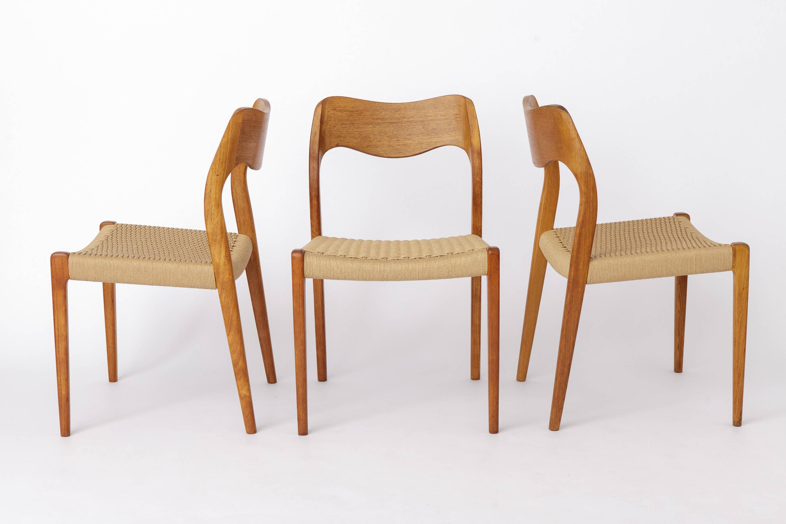 Set of 6 Niels Otto Møller Model 71 Dining Chairs, 1960s, Danish Vintage