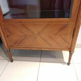 Large showcase 1 door in Louis XVI style marquetry