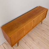 Sven Andersen Scandinavian long teak sideboard with 5 drawers, Norway, 1960
