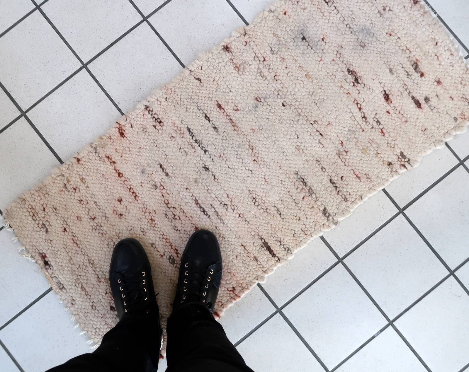 Tapis Vintage Kilim Indien en Laine (54cm x 118cm), Années 1970, Élégance