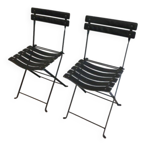 Paire de chaises en cuir