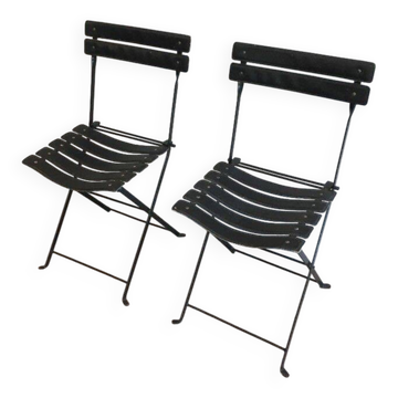 Paire de chaises en cuir