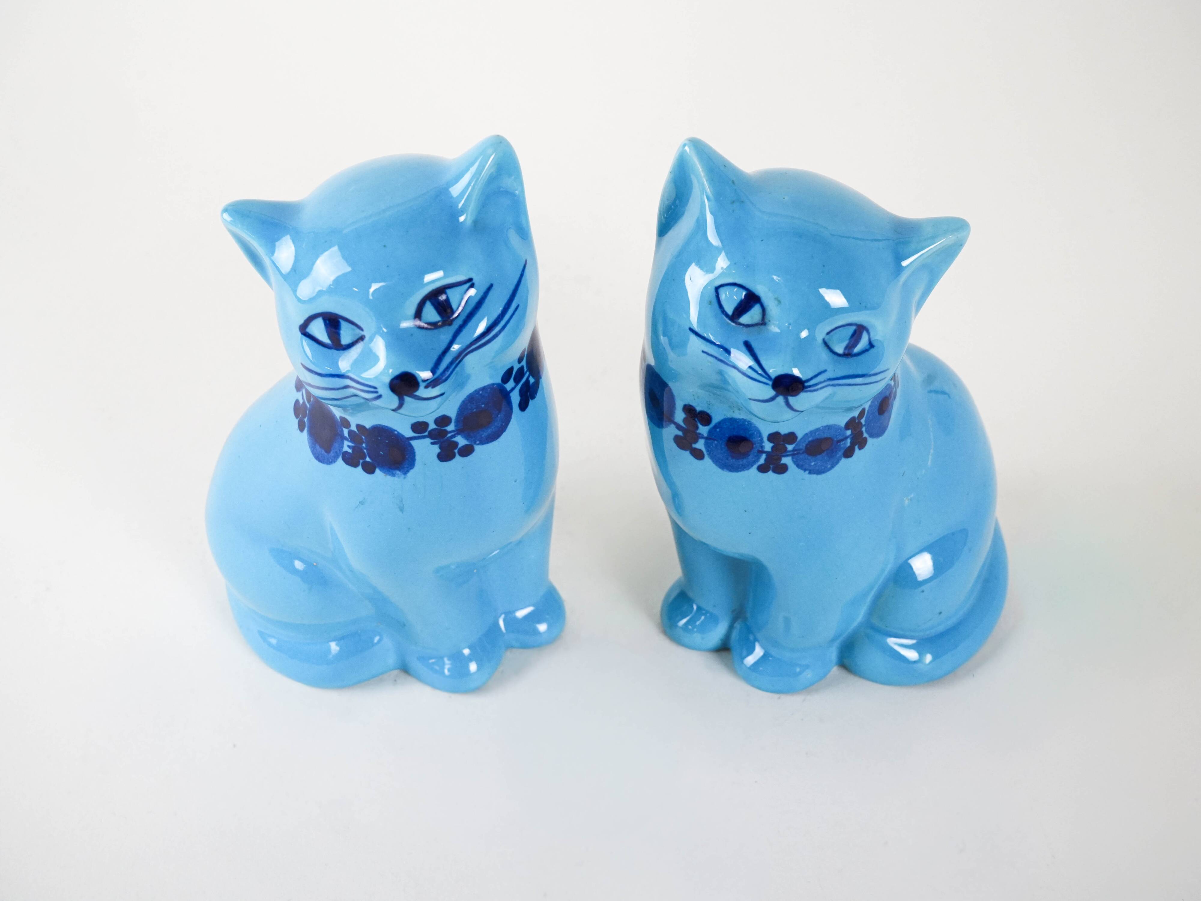 Ceramic cat figurines, Swedish design, 1970s, manufactured by Guldkroken