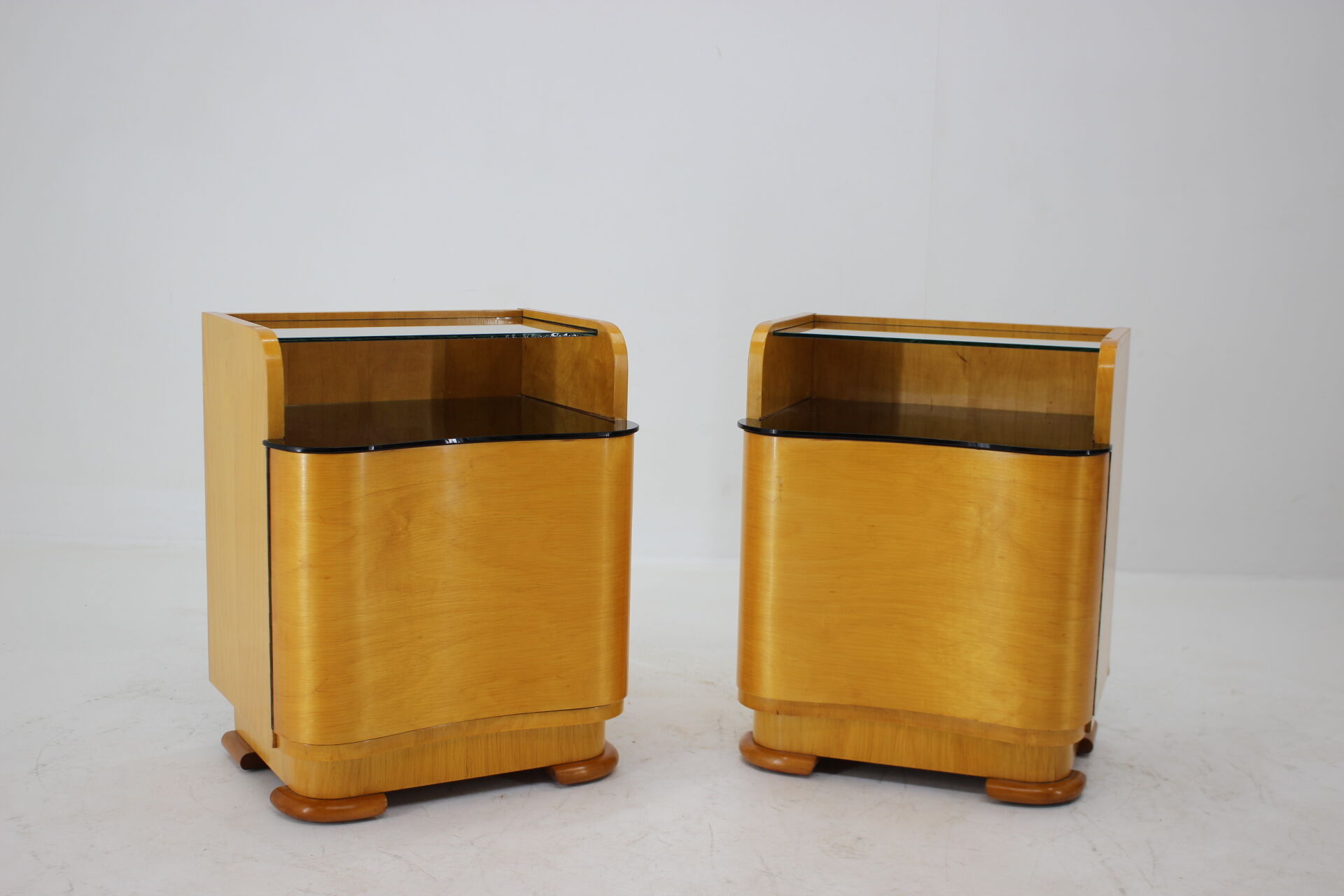 1940s Pair of Art Deco Bedside Tables, Czechoslovakia