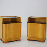 1940s Pair of Art Deco Bedside Tables, Czechoslovakia