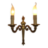 French Bronze Double Empire Style Wall Light With Flame & Leaf Detail 4744
