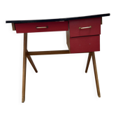 Vintage desk, 1950s, red.