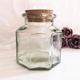 Octagonal glass jar