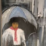 Oil painting on canvas, signed MB (Monique Barnier), 1985s