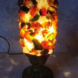 Table lamp gilded wood and stones