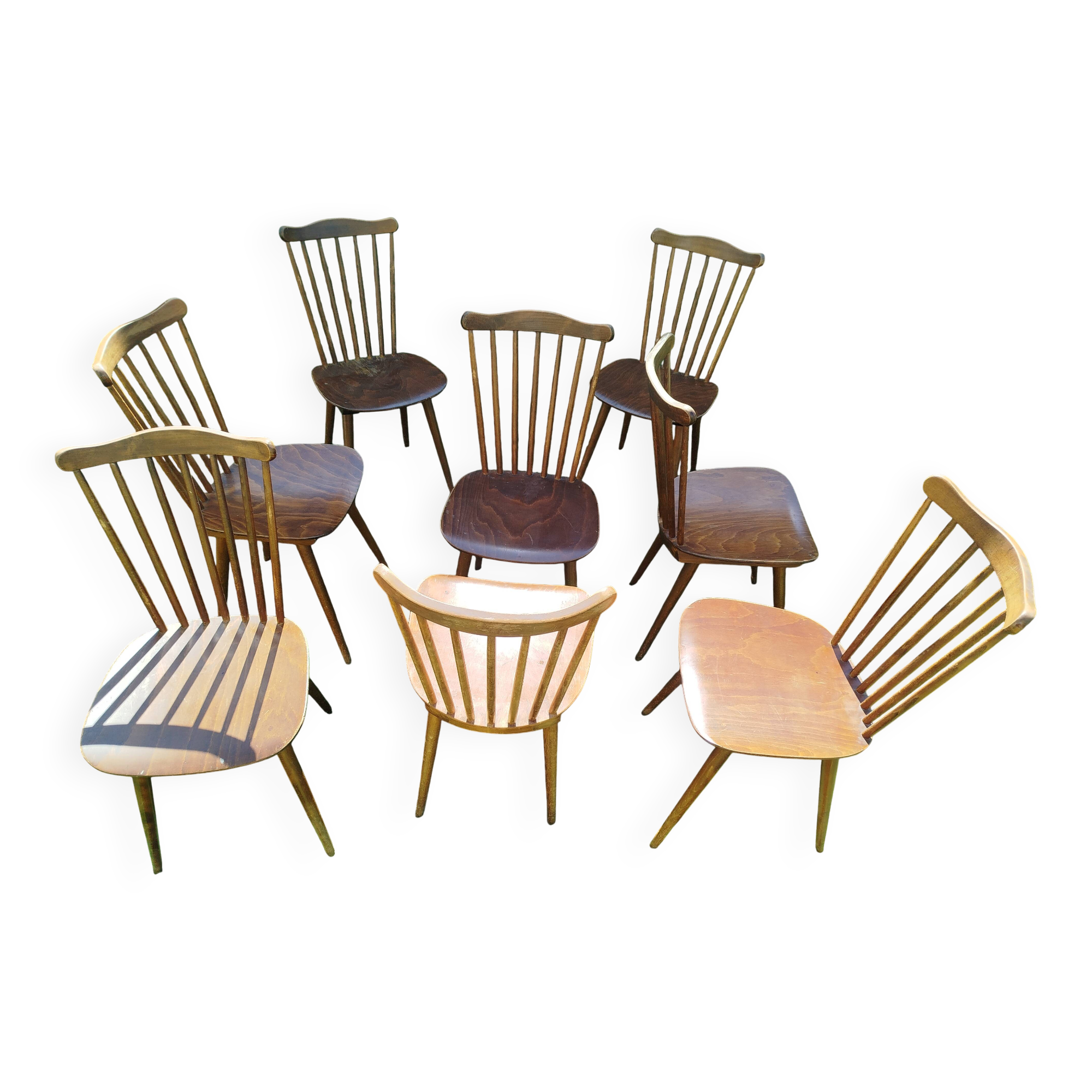 Set of 8 Baumann bistro chairs