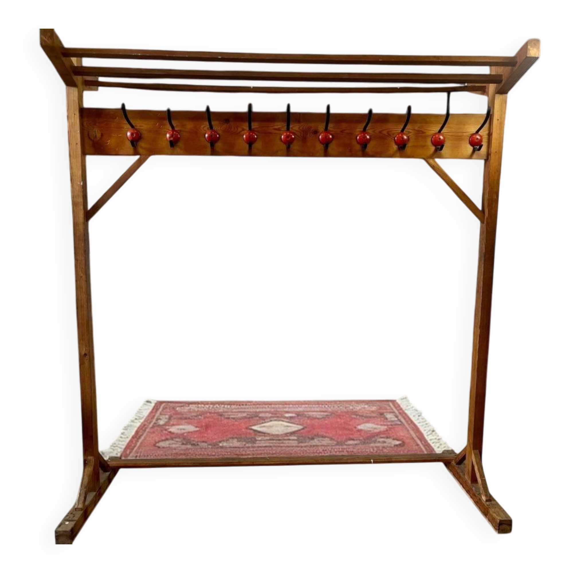 Vintage XL double-sided coat rack with 20 hanging points