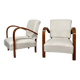 Pair of Art Deco Armchairs in Curved Wood, Italian Manufacture, 1930s - 1940s