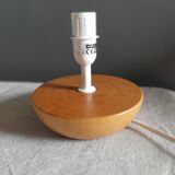 Table lamp blond wood and ecru fabric