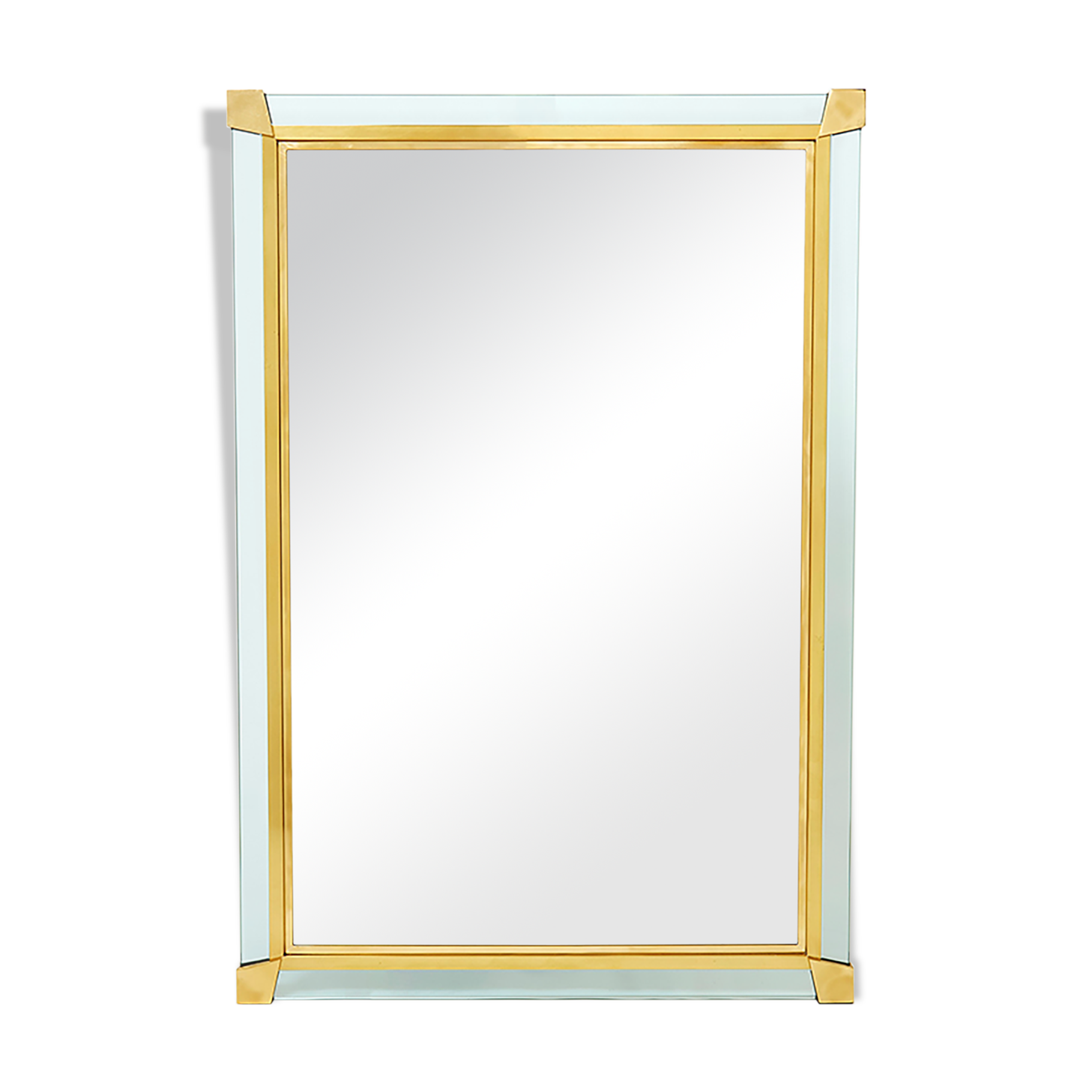 Italian mirror brass glass of Murano 1970s 87x127cm