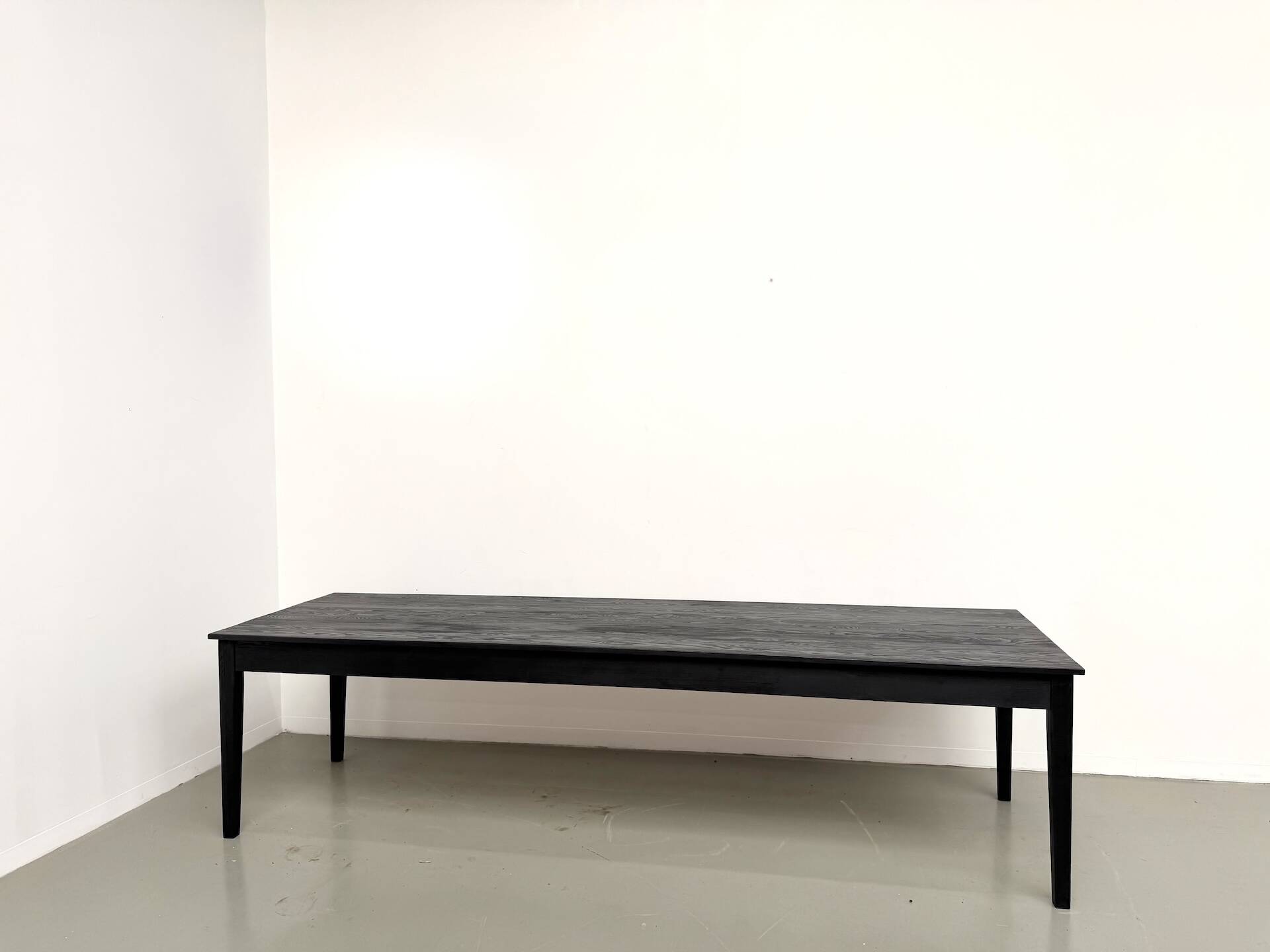 Large burnt wood table Shou Sugi Ban - 300 x 90 cm