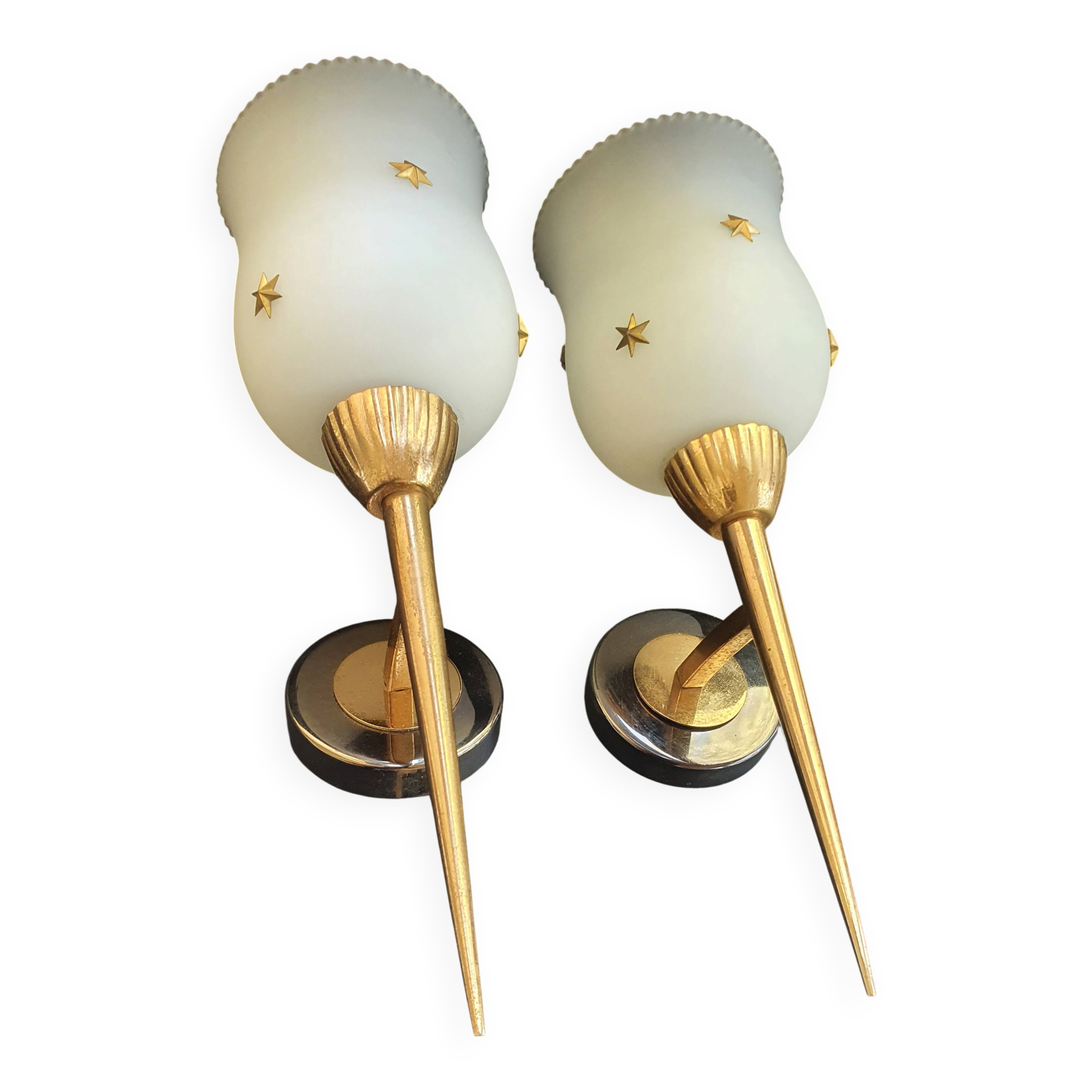 Pair of wall sconces torch style Empire