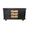 Solid mango side cabinet in black color