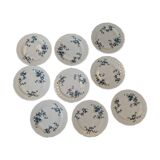 9 assiettes à dessert en porcelaine L.Bernardaud