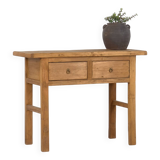 Table basse ancienne en bois massif (vers 1870)