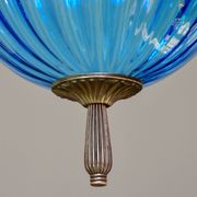 Charmante suspension vintage en verre bleu de Murano, 1960